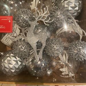 Elegant Silver Holiday Ornament Set
